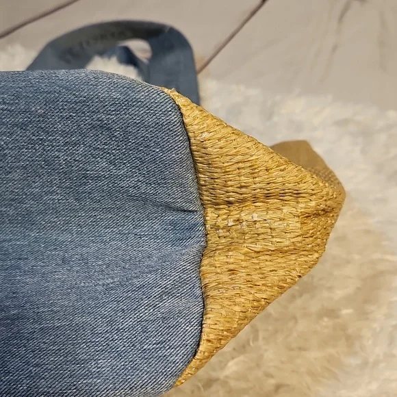 Victoria's Secret Blue ,tan  Tote Bag with Beachy‎ Vibe - Picture 6 of 9